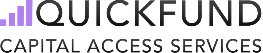 Quick Fund AI Black Logo Purple Signal